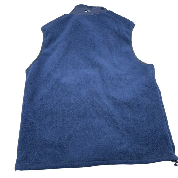 Vineyard Vines Mens Navy Blue Full-Zip Fleece Vest With Zippered Pockets Size M - Picture 4 of 4